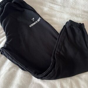 Gymshark Joggers Women’s Small Black Logo Sweatpants Athletic Lounge